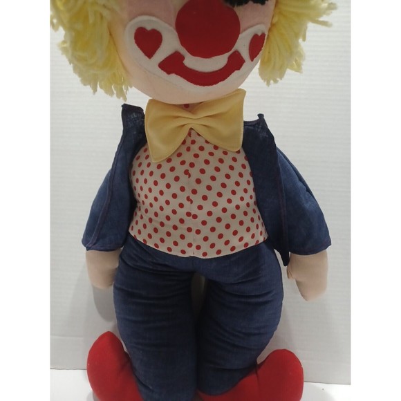 Clown Large Vintage Clown Doll Handmaid Yellow hair Sleeping clown Collectible - Picture 6 of 12
